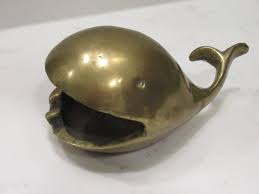Vintage Solid Brass Open Mouth Whale Ashtray Paperweight | eBay