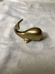 Vintage Small Solid Brass Whale Figurine Paperweight 3.5” | eBay