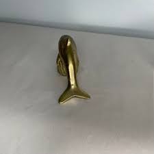 Vintage Solid Brass Jumping Dolphin Figure | Chairish