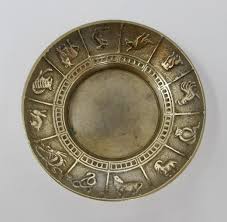 4" Brass Trinket Dish or Ashtray With Chinese Zodiac Symbols ...