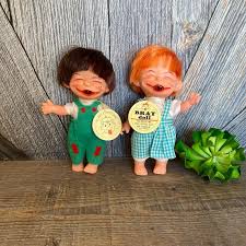 2 Vintage Brat Dolls, 1960's Squeeze Toy "squeeze Me and I Stick Out My Tongue", Ugly Boy and Girl Doll, Retro Toy, Tongue Does Not Work - Etsy