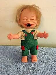 VINTAGE BRAT DOLL RED HAIR 1960's UGLY OVERALLS SQUEEZE TOY HONG KONG | eBay