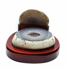 Agate Geode on Wood Stand – Lucky House Mystical Store