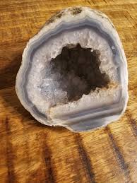 Natural Geode Blue, Tan, Grey Agate Quartz Crystal Calming ...