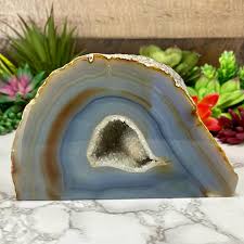 Druzy Agate Geode With Cut Base, Natural Agate Geode, Agate ...