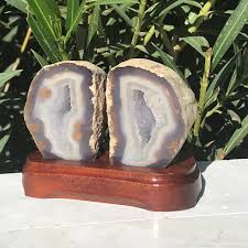 Crystal Lined Agate Geode Pair – Rockology.net