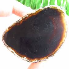 B62770 Black Geode Agate Slice Freeform Pendant Bead ...