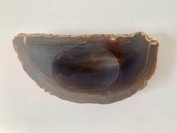 Large Oval Vintage Natural Gray Agate Candy / Catch All Bowl ...