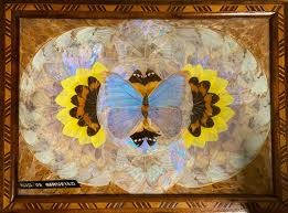 DANIEL TEIXEiRA 1940'S BRAZILIAN INLAID TRAY WITH REAL ...