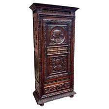 Antique French Breton Armoire Wardrobe Linen Cabinet Drawer ...
