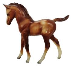 Vintage Unmarked Brown Black White Plastic Horse Foal Colt 4 ...