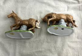 Vintage FIBA Porcelain Horse Figurines, Equestrian Decor - Etsy