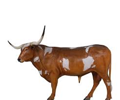 Texas Long Horn Bull Life Size Farm Animal Statue Decor ...