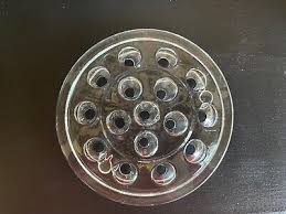 Clear Glass 16 Hole Flower Frog Vintage Bouquet Display ...