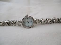 Watch Round White Face Silver Toned Stylish Rhinestones | eBay