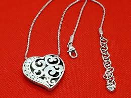 BRIGHTON Swirl Heart Pendant Silver Necklace Reversible | eBay