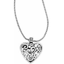 Contempo Heart Badge Clip Necklace - Brighton