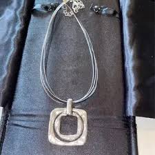 Chico's | Jewelry | Chicos Steel Beautiful Simple Necklaces With 2 Square Medallions | Poshmark