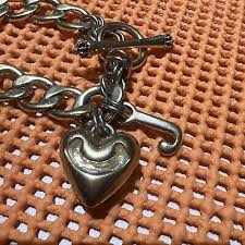 Vintage Juicy Couture SILVER Starter Charm Bracelet w/ Heart ...