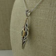 Sterling Silver & 10K Celtic Tempest Pendant With White ...