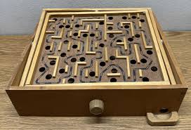 Vintage Labyrinth Wooden Puzzle Maze Game Wood Tilt Skill ...