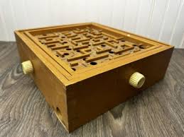 Vintage Labyrinth ? A Wood Tilting Maze Game - Challenging ...