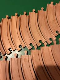16 Piece Wooden Train Track Pieces- Wood Thomas 6.5 Inch ...