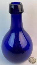 Sold at Auction: Antique 19th Century Long Neck Cobalt Blue Bottle w/ Pontil Mark