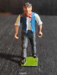 VINTAGE 1950s BRITAINS VILLAGE FARM HAND, BLUE, LEAD FIGURE ...