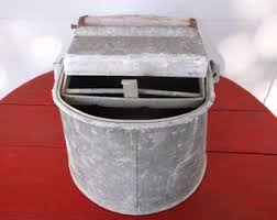 Vintage Galvanized Metal Mop Bucket With Wooden Wringer ...
