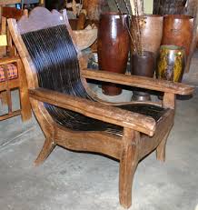 Antique teak and bamboo plantation chair – Meru Design