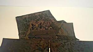 Williams Sonoma Black Brocade Place Mat, Napkin, Runner for ...