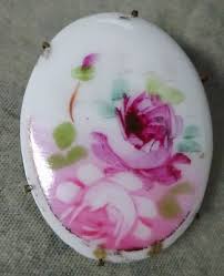 Antique Vintage Art Nouveau Hand Painted Pink Roses on ...