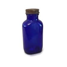 Hazel Atlas Cobalt Blue Glass Bottle 5.5 Inches- Rusty Lid ...