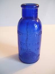 Vintage Bromo-Seltzer Emerson Drug Co Medicine Bottle Cobalt ...