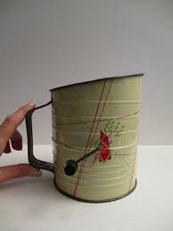 Vintage Bromwell's 5 Cup Measuring Flour Sifter Tin Crank ...