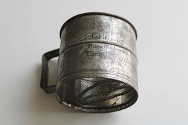 antique tin flour sifter, vintage mill farm store ...