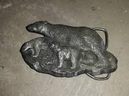 1978 Bear and Cubs Belt Buckle Bergamot Brass I-145 Made in ...