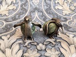 Penguin Family Set Bronze Figure Sculpture Gemstone Statuette 170 - Etsy