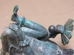 Unique Bronze Monkey Butler Sculpture figure high detail 9 inch tall unsigned | eBay