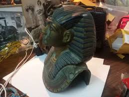 Egyptian Pharaoh cold painted Bronze Bust Good Age Patina 1920s | eBay