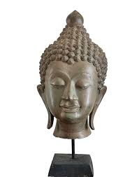 Buy Vintage Southeast Asia Thai Buddha Head Bronze Figure ...