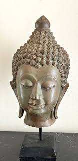 Vintage Southeast Asia Thai Buddha Head Bronze Figure ...