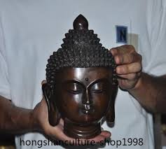 8.8'' Tibet Ancient temple bronze Shakyamuni Sakyamuni Shakya Buddha head statue | eBay