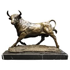 19th Century Bronze Bull, Animal Sculpture by Barye, Signed at 1stDibs