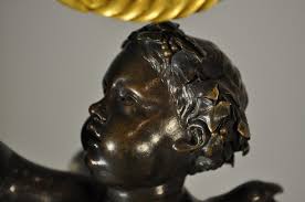 Pair of French LOUIS XVI style ormolu, patinated-bronze white marble candelabras For Sale at 1stDibs