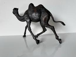 Vintage Cast Bronze Camel Sculpture | Chairish