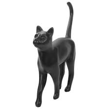 Fiberglass Cat Mannequin, Black