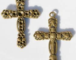 1 Large Antique Bronze Cross Pendant BC2108 - Etsy