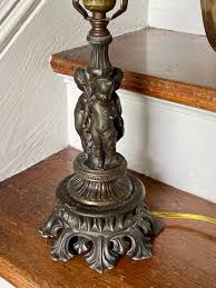 Fabulous Bronze Lamp With Sweet Cherubs Timeless Beauty - Etsy